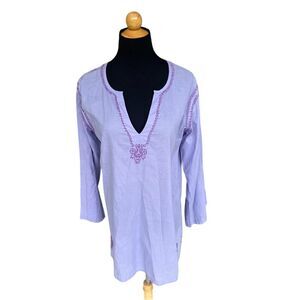 MADISON MATHEWS PURPLE TUNIC TOP SIZE LARGE